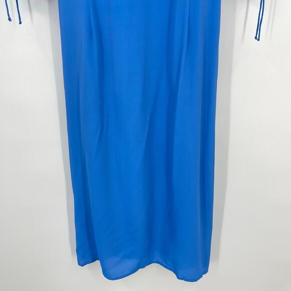 Magali Pascal | NWT Electric Blue Milena Dress Silk Blend Gathered Midi S - Picture 10 of 12